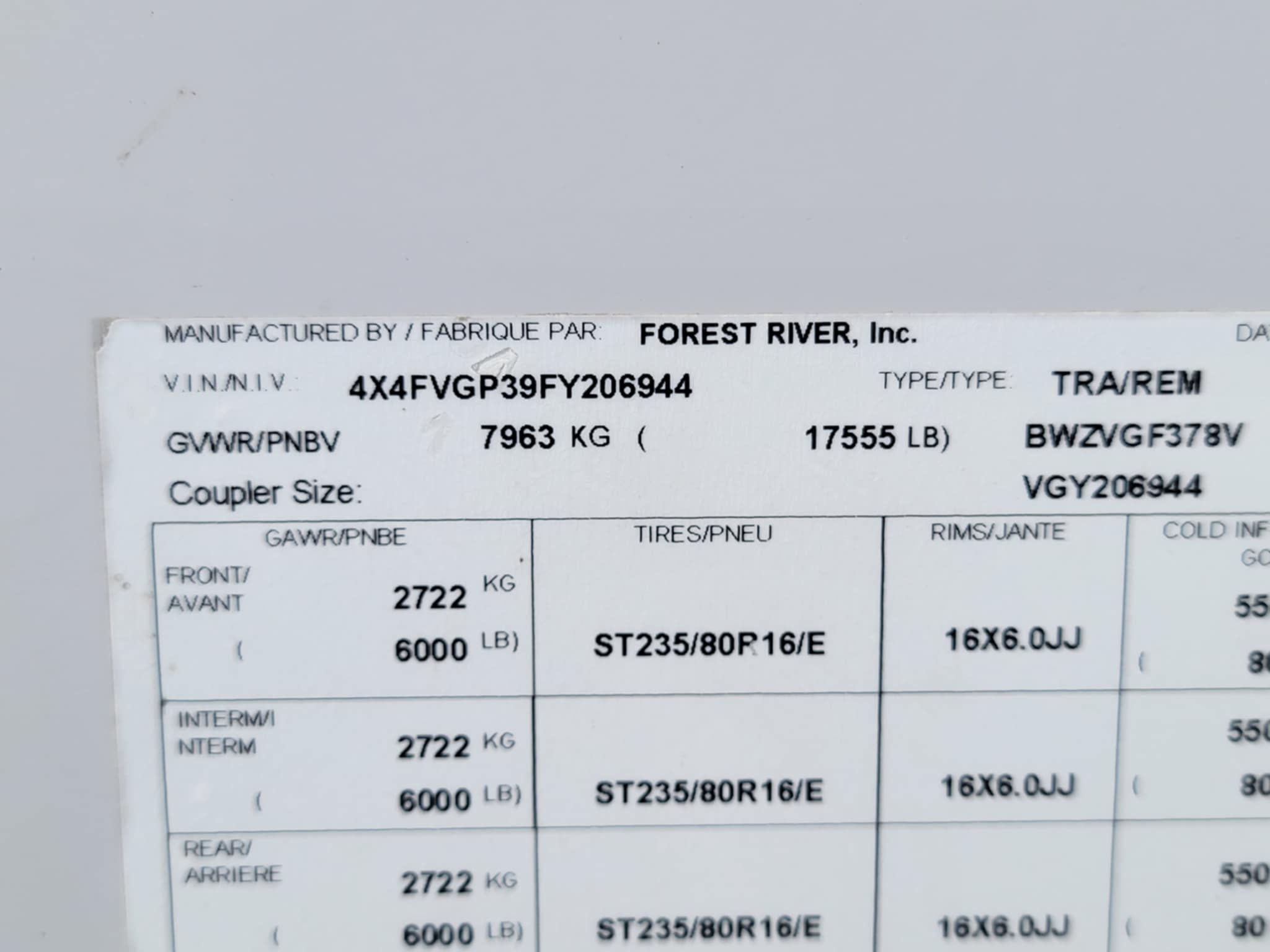 2015 VENGEANCE 378V FIFTH WHEEL TOY HAULER